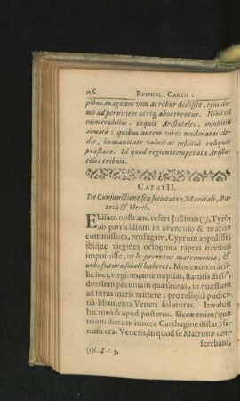 Caput II. De Coniunctione seu societate Maritali, Patria & Herili.