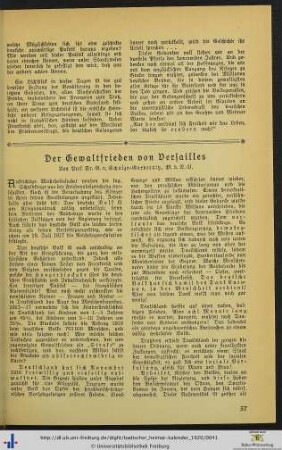 Der Gewaltfrieden von Versailles.