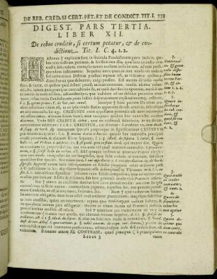 Digest. Lib. XII. De rebus creditis, si certum petatur, & de condictione.