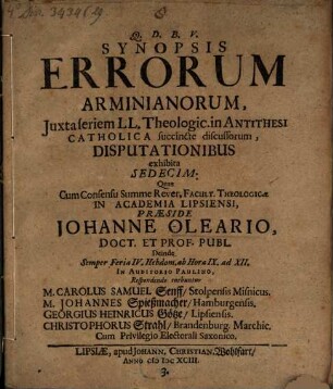 Synopsis errorum Arminianorum