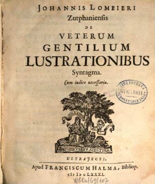Epimenides, sive de veterum gentilium lustrationibus syntagma
