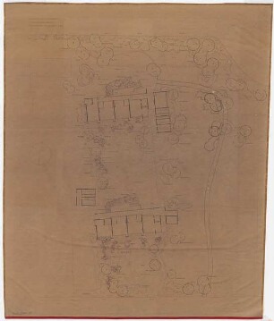 Grünflächen an der Volksschule, Leverkusen: Lageplan mit Gartenplan 1:200