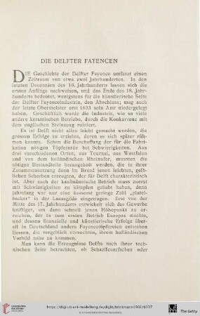 Die Delfter Fayencen