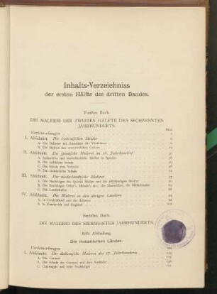 Inhalts-Verzeichniss der ersten Hälfte des dritten Bandes.