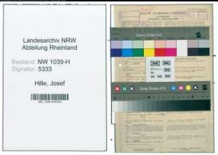 Entnazifizierung Josef Hille , geb. 23.07.1910 (Arbeiter)