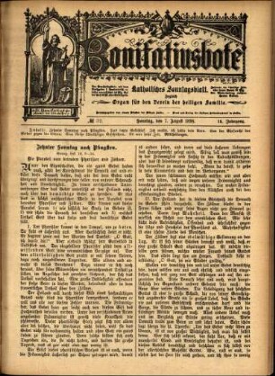 Erste Ausgabe vom Sonntag, den 07. August 1898.
