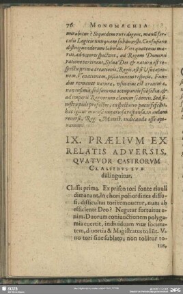 IX. Praelium Ex Relatis Adversis, Quatuor Castrorum Classibus Sub distinguitur