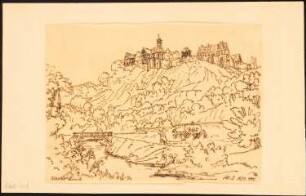 Kloster Lorch: Durchzeichnung: Perspektivische Ansicht vom Rems-Tal aus, nach: Illustrirte Zeitung 1873, S. 444
