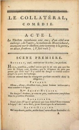 Le collatéral ou la diligence à Joigny : comédie en cinq actes et en prose
