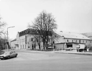 Neugersdorf, Gaststätte "Stadt Zittau" : Neugersdorf. Gaststätte "Stadt Zittau" (um 1900) mit Anbauten, Rudolf-Breitscheid-Staße 2. Eckansicht