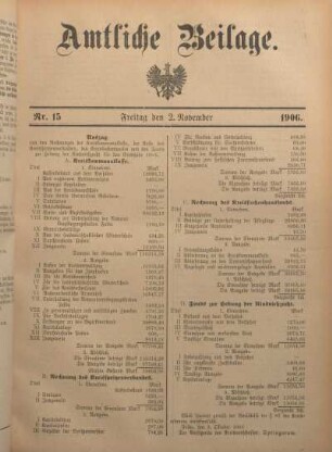 15: Beilage vom Freitag, 2. November 1906