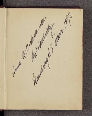 Anna Bellschan von Mildenburg. – Hamburg, 08.03.1898