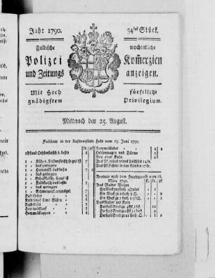 34tes Stück., Ausgabe vom 25. August 1790