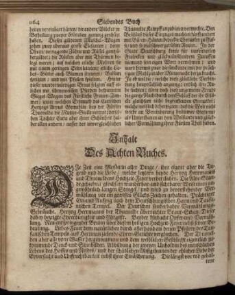 Inhalt des Achten Buches.