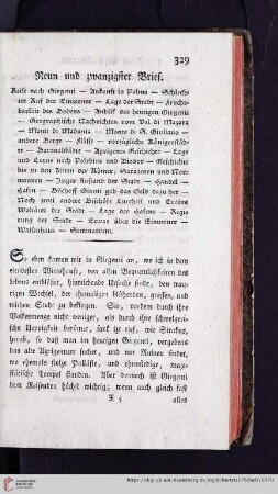 Neun und zwanzigster Brief