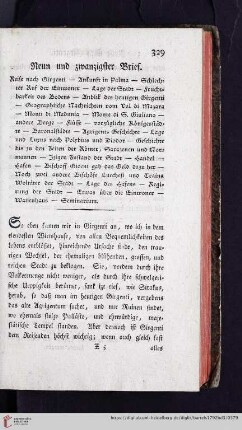 Neun und zwanzigster Brief