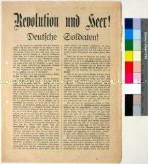 Programmatischer Beitrittsaufruf der Deutschnationalen Volkspartei an die heimgekehrten Soldaten zur Mitarbeit am Wiederaufbau Deutschlands