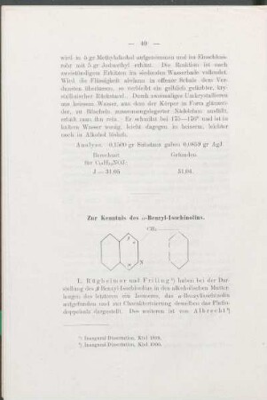 Zur Kenntnis des α-Benzyl-Isochinolins.