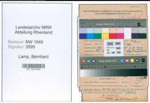 Entnazifizierung Bernhard Lamp , geb. 26.03.1910 (Frauenarzt)
