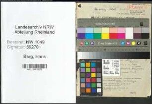 Entnazifizierung Hans Berg , geb. 11.08.1895 (Lehrer)