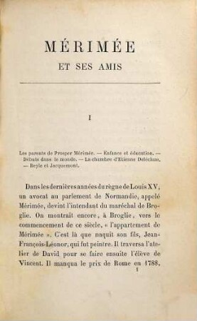 Mérimée et ses amis