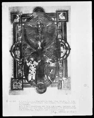 Uta-Evangelistar — Triumph des Kreuzes über Tod, Welt und Hölle, Folio 3verso