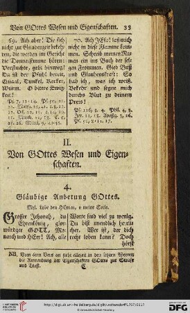 II. Von GOttes Wesen und Eigenschaften