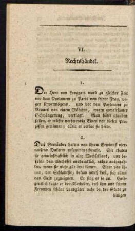 VI. Rechtshändel.