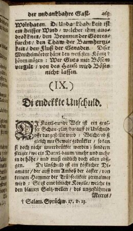 IX. Di endekkte Unschuld.