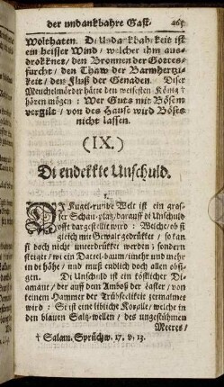 IX. Di endekkte Unschuld.