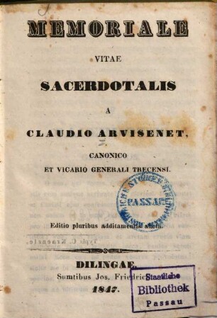 Memoriale vitae sacerdotalis