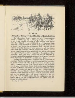 I. Kriegslage Anfang 1916 und Ausblick auf das Jahr 1916