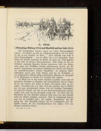 I. Kriegslage Anfang 1916 und Ausblick auf das Jahr 1916