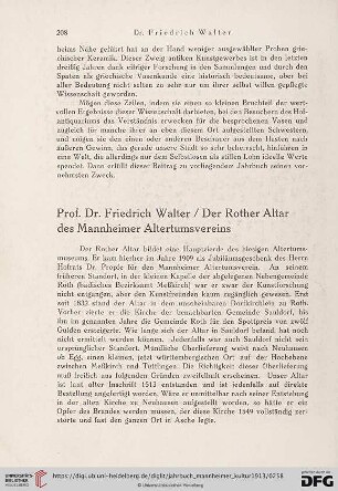 1: Der Rother Altar des Mannheimer Altertumvereins