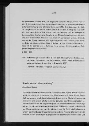 Sonderbestand "Furche-Verlag"