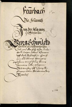 Zelg (Inn der zelg geen Zuffenhausen; Georg Schwilckn)