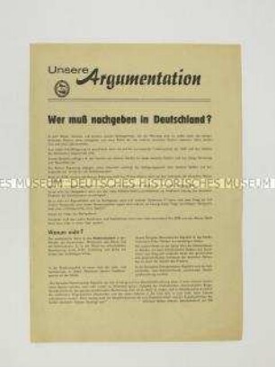 Propagandaschrift der SED zur Gestaltung der innerdeutschen Beziehungen