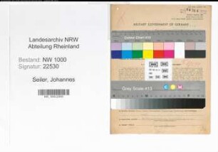 Entnazifizierung Johannes Seiler, geb. 03.02.1903 (Arzt)