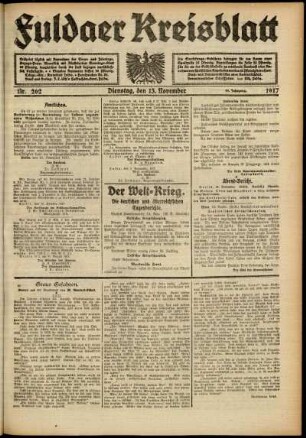 Ausgabe vom Dienstag, den 13. November 1917.