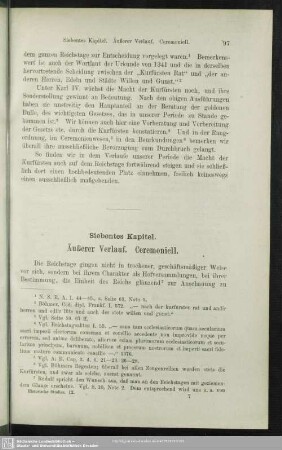 Siebentes Kapitel. Äußerer Verlauf. Ceremoniell