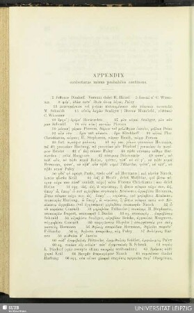 Appendix coniecturas minus probabiles continens