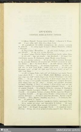 Appendix coniecturas minus probabiles continens