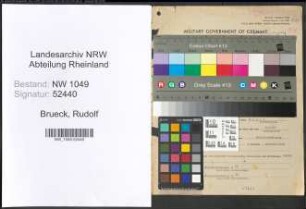 Entnazifizierung Rudolf Brueck , geb. 12.05.1896 (Landwirtschaftsrat)