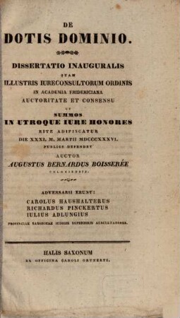 De dotis dominio : Diss. inaug.