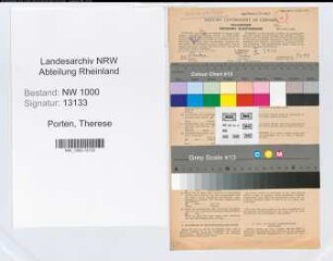 Entnazifizierung Therese Porten, geb. 23.09.1912 (Stenotyp.)