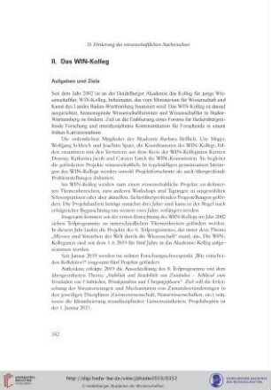 II. Das WIN-Kolleg