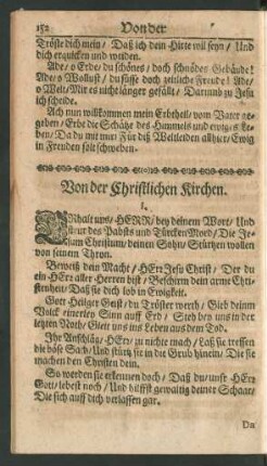 Von der Christlichen Kirchen.