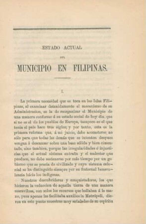 Estado actual del municipio en Filipinas