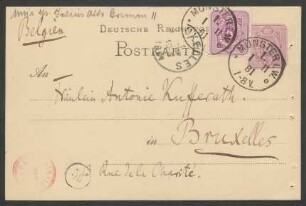 Postkarte an Antonie Speyer : 01.11.1881
