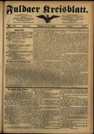 Ausgabe vom Montag, den 26. August 1907.